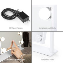 Load image into Gallery viewer, Hollywood Makeup Vanity Mirror w/ Smart Touch, Adjustable Color Temp, 12 LED

