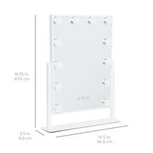 Load image into Gallery viewer, Hollywood Makeup Vanity Mirror w/ Smart Touch, Adjustable Color Temp, 12 LED
