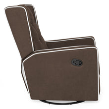 Load image into Gallery viewer, Mid-Century Modern Velvet Upholstered Swivel Recliner Lounge Rocking Chair
