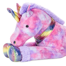 Load image into Gallery viewer, Kids Extra Large Life-Size Plush Rainbow Unicorn Stuffed Animal w/ Soft Fur
