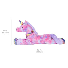 Load image into Gallery viewer, Kids Extra Large Life-Size Plush Rainbow Unicorn Stuffed Animal w/ Soft Fur
