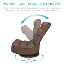 Load image into Gallery viewer, Folding Floor Gaming Chair w/ 360-Degree Swivel, 4 Adjustable Positions

