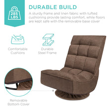 Load image into Gallery viewer, Folding Floor Gaming Chair w/ 360-Degree Swivel, 4 Adjustable Positions
