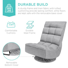 Load image into Gallery viewer, Folding Floor Gaming Chair w/ 360-Degree Swivel, 4 Adjustable Positions
