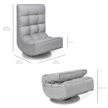 Load image into Gallery viewer, Folding Floor Gaming Chair w/ 360-Degree Swivel, 4 Adjustable Positions
