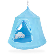 Load image into Gallery viewer, Kids Indoor &amp; Outdoor Hammock Swing Tent Set w/ Ropes, LED String Lights
