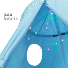 Load image into Gallery viewer, Kids Indoor &amp; Outdoor Hammock Swing Tent Set w/ Ropes, LED String Lights
