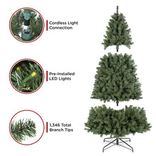 Load image into Gallery viewer, Pre-Lit Instant No Fluff Artificial Spruce Christmas Tree w/ Memory Branches
