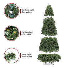 Load image into Gallery viewer, Pre-Lit Instant No Fluff Artificial Spruce Christmas Tree w/ Memory Branches

