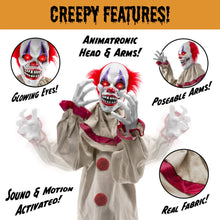 Load image into Gallery viewer, Scary Harry the Motion Activated Animatronic Killer Clown Halloween Prop
