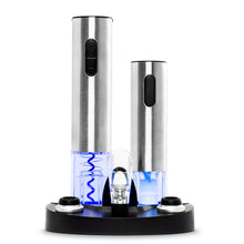 Load image into Gallery viewer, Electric Stainless Steel Wine Opener Set w/ Aerator, Foil Cutter, Charger
