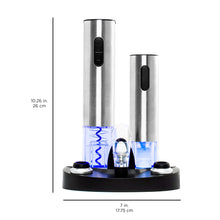 Load image into Gallery viewer, Electric Stainless Steel Wine Opener Set w/ Aerator, Foil Cutter, Charger
