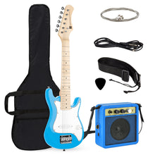 Load image into Gallery viewer, 30in Kids Electric Guitar Instrument Starter Kit w/ 5W Amp, Strap, Case

