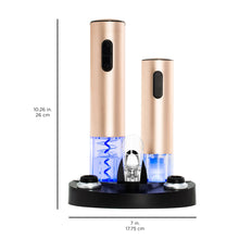Load image into Gallery viewer, Electric Stainless Steel Wine Opener Set w/ Aerator, Foil Cutter, Charger

