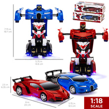 Load image into Gallery viewer, Set of 2 1/18 Scale RC Remote Control Transforming Robot Car Toys
