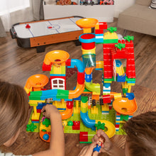 Load image into Gallery viewer, Kids 247-Piece Building Block Marble Run STEM Toy Track Set w/ Ramps, Slides
