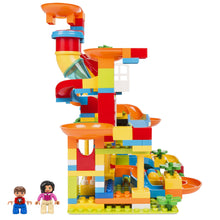 Load image into Gallery viewer, Kids 247-Piece Building Block Marble Run STEM Toy Track Set w/ Ramps, Slides
