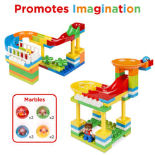 Load image into Gallery viewer, Kids 247-Piece Building Block Marble Run STEM Toy Track Set w/ Ramps, Slides
