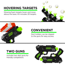 Load image into Gallery viewer, Glow-in-the-Dark Foam Dart Blasters &amp; Target Set w/ 24 Darts, 2 Blasters
