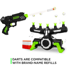 Load image into Gallery viewer, Glow-in-the-Dark Foam Dart Blasters &amp; Target Set w/ 24 Darts, 2 Blasters
