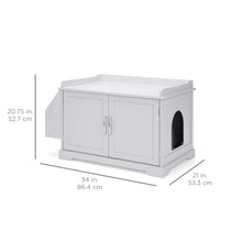 Load image into Gallery viewer, Large Wooden Cat Litter Box Enclosure Cabinet &amp; Side Table w/ Magazine Rack
