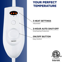 Load image into Gallery viewer, Electric Heated Reversible Sherpa Blanket w/ 3 Heat Settings, Auto Shut Off

