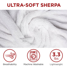 Load image into Gallery viewer, Electric Heated Reversible Sherpa Blanket w/ 3 Heat Settings, Auto Shut Off

