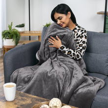 Load image into Gallery viewer, Electric Heated Reversible Sherpa Blanket w/ 3 Heat Settings, Auto Shut Off
