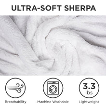 Load image into Gallery viewer, Electric Heated Reversible Sherpa Blanket w/ 3 Heat Settings, Auto Shut Off
