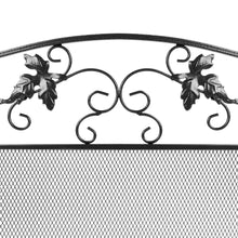 Load image into Gallery viewer, 50x29in 3-Panel Handcrafted Wrought Iron Decorative Leaf Fireplace Screen
