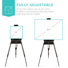 Load image into Gallery viewer, Portable Folding French Style Easel Tripod Stand w/ Drawer, Palette
