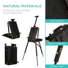Load image into Gallery viewer, Portable Folding French Style Easel Tripod Stand w/ Drawer, Palette
