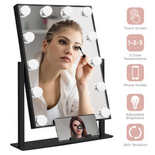 Load image into Gallery viewer, Hollywood Makeup Vanity Mirror w/ Smart Touch, Phone Holder, 12 LED Lights
