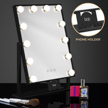 Load image into Gallery viewer, Hollywood Makeup Vanity Mirror w/ Smart Touch, Phone Holder, 12 LED Lights

