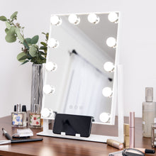 Load image into Gallery viewer, Hollywood Makeup Vanity Mirror w/ Smart Touch, Phone Holder, 12 LED Lights
