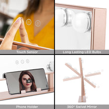 Load image into Gallery viewer, Hollywood Makeup Vanity Mirror w/ Smart Touch, Phone Holder, 12 LED Lights
