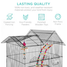 Load image into Gallery viewer, Indoor Outdoor Iron Birdcage w/ Removable Tray, 4 Feeders, 2 Toys - 36in
