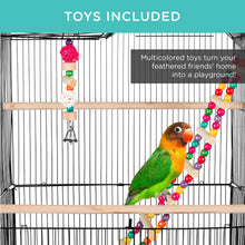 Load image into Gallery viewer, Indoor Outdoor Iron Birdcage w/ Removable Tray, 4 Feeders, 2 Toys - 36in
