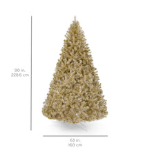 Load image into Gallery viewer, Champagne Gold Artificial Tinsel Christmas Tree w/ Foldable Stand
