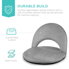 Load image into Gallery viewer, Multipurpose Adjustable Floor Chair w/ Machine-Washable Microfiber Cover
