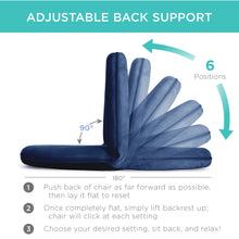 Load image into Gallery viewer, Multipurpose Adjustable Floor Chair w/ Machine-Washable Microfiber Cover
