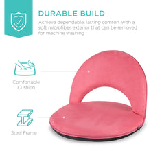 Load image into Gallery viewer, Multipurpose Adjustable Floor Chair w/ Machine-Washable Microfiber Cover
