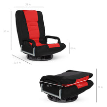 Load image into Gallery viewer, Gaming Floor Chair w/ 360-Degree Swivel, Armrest, Adjustable Backrest
