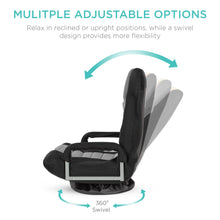 Load image into Gallery viewer, Gaming Floor Chair w/ 360-Degree Swivel, Armrest, Adjustable Backrest
