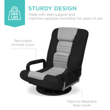 Load image into Gallery viewer, Gaming Floor Chair w/ 360-Degree Swivel, Armrest, Adjustable Backrest
