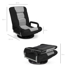 Load image into Gallery viewer, Gaming Floor Chair w/ 360-Degree Swivel, Armrest, Adjustable Backrest
