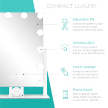 Load image into Gallery viewer, Hollywood Vanity Mirror w/ Bluetooth Speakers, 3 Color Temps, Phone Stand
