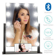 Load image into Gallery viewer, Hollywood Vanity Mirror w/ Bluetooth Speakers, 3 Color Temps, Phone Stand
