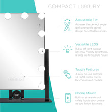 Load image into Gallery viewer, Hollywood Vanity Mirror w/ Bluetooth Speakers, 3 Color Temps, Phone Stand
