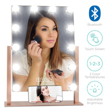 Load image into Gallery viewer, Hollywood Vanity Mirror w/ Bluetooth Speakers, 3 Color Temps, Phone Stand
